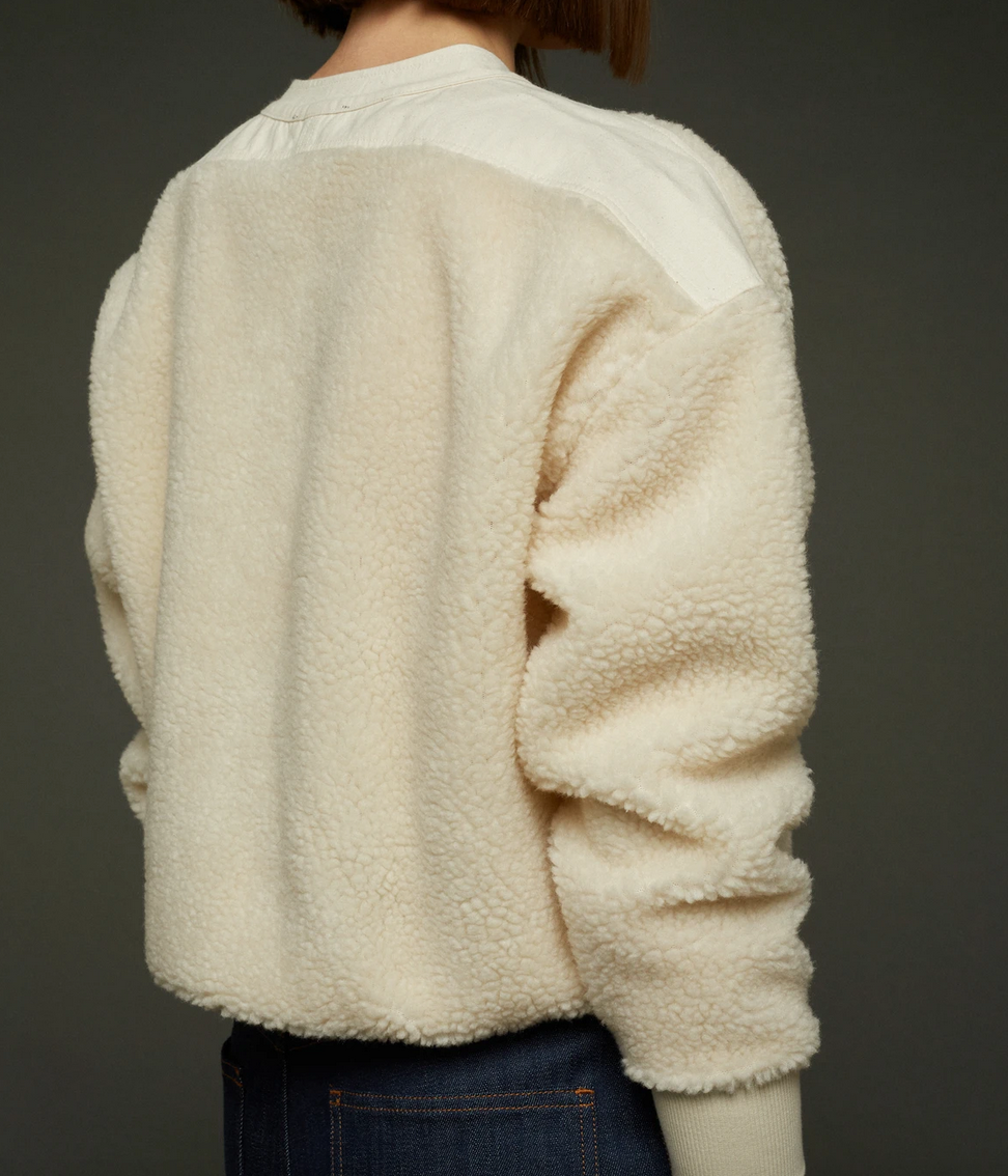 London fleece pullover ecru