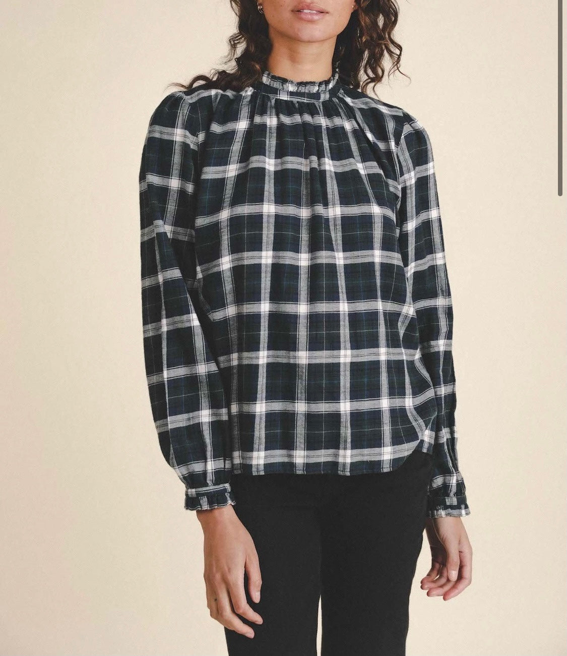 Hillary blouse harbor plaid