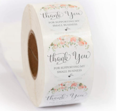 1 5 White Small Business Thank You Stickers 12 Pack Bmo Packaging