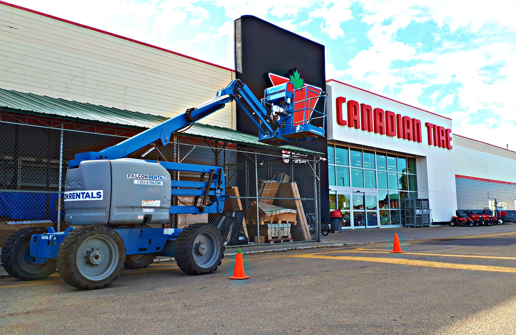 Falcon Rentals Boomlift on site