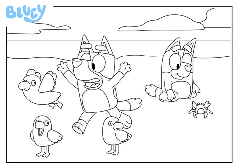 Bluey colouring pages