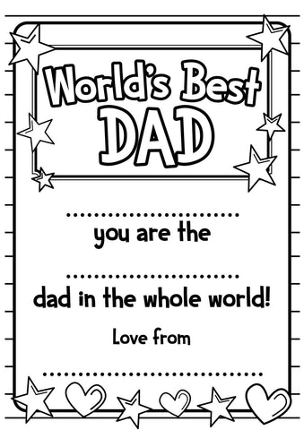 Father's Day colouring pages