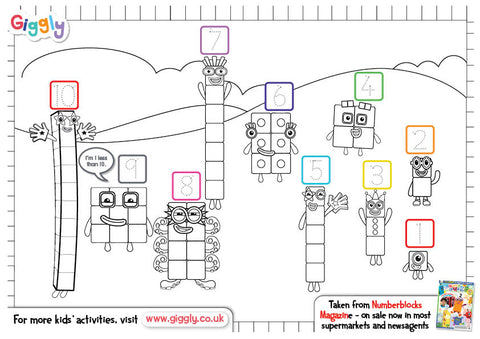 Numberblocks colouring pages