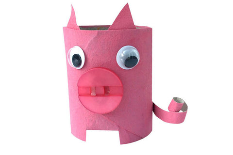 Pig toilet paper roll craft