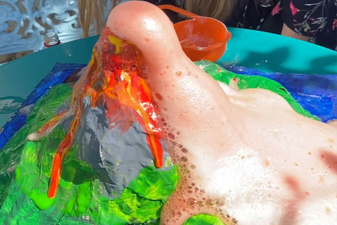 Paper mache volcano