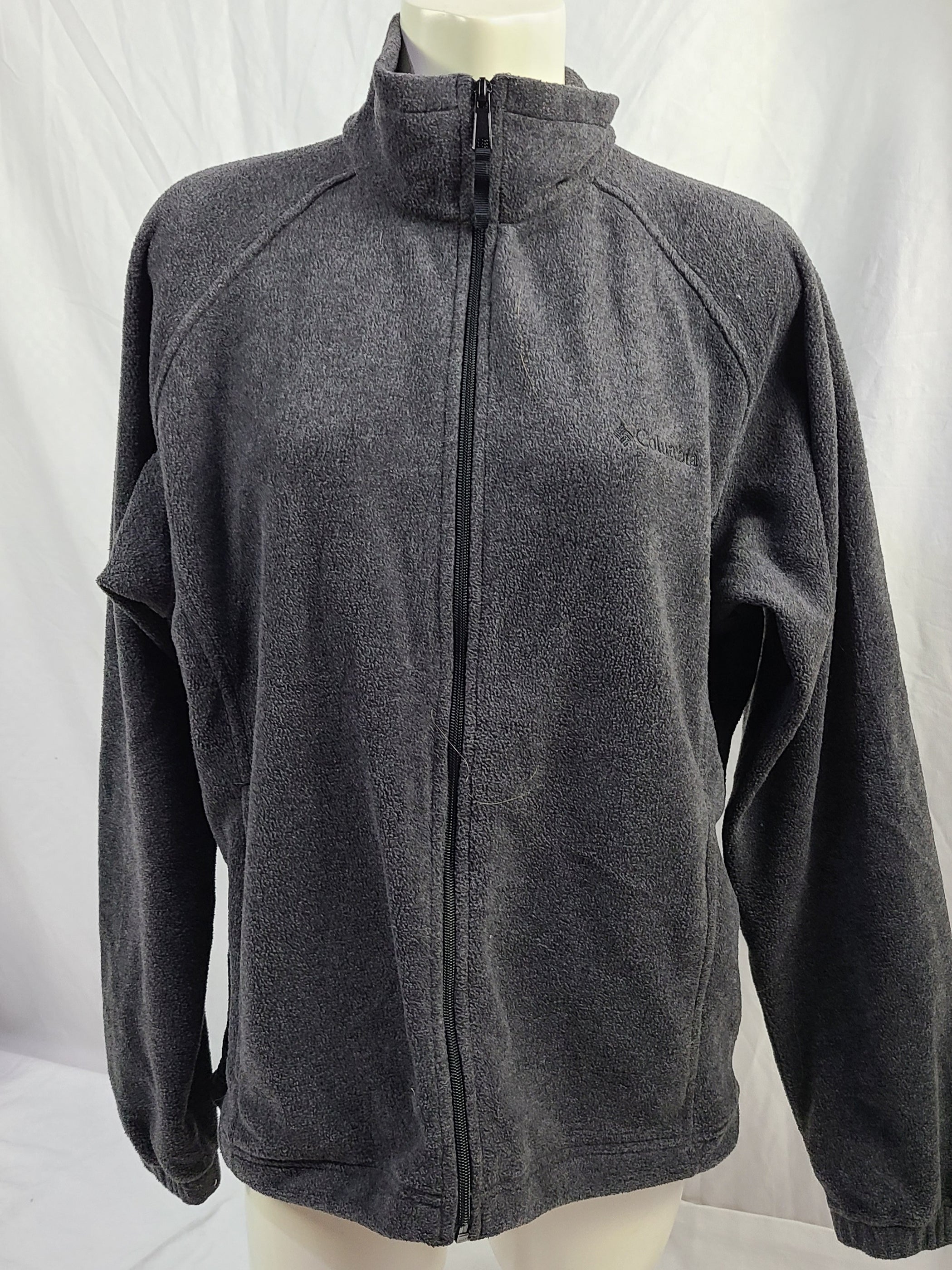 Columbia grey fleece zip up jacket, size L — Family Tree Resale 1