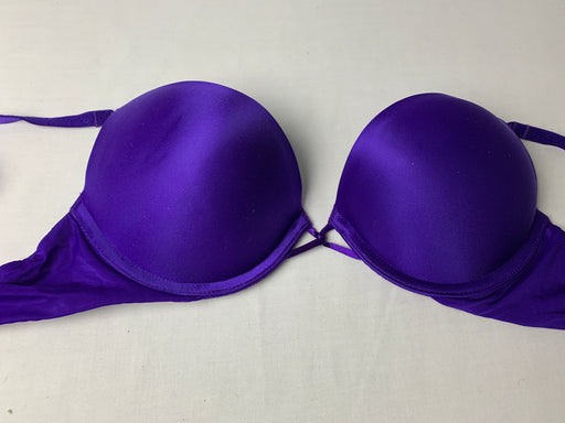 Vintage Embellished Victoria Secret Bra Royal Purple 32A Push Up Mult Way