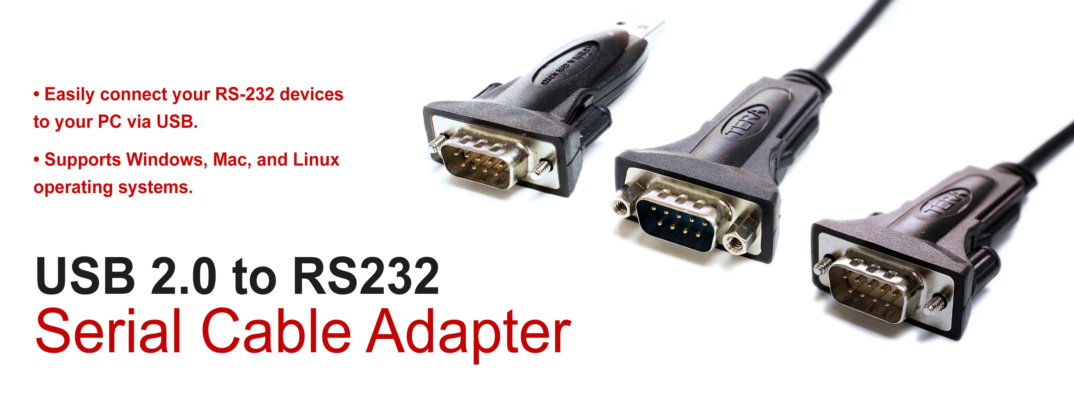 USB USB-A to RS232 Serial Adapter Cables Tera Grand