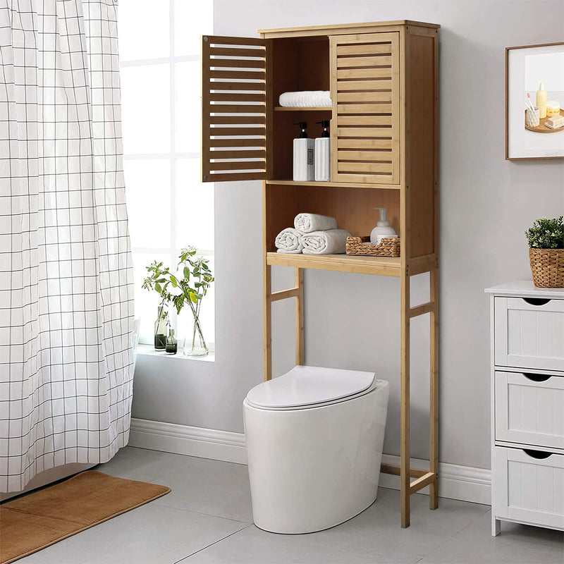 Bamboo Over-the-Toilet Storage Cabinet With Shelf | ubicaciondepersonas ...