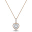 Diamond Cluster Pendant Necklace 0.25ct G/SI 18k Rose Gold 7.8mm - All Diamond