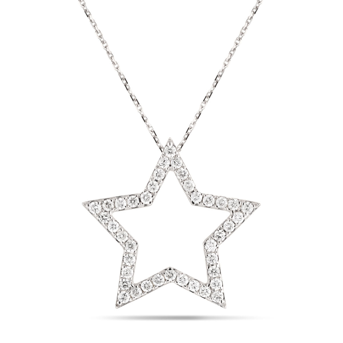 Diamond Star Necklace 0.45ct G/SI Quality Diamonds in 9k White Gold