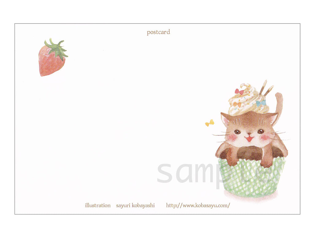 手描きポストカード 原画 いちごムースケーキ - インテリア