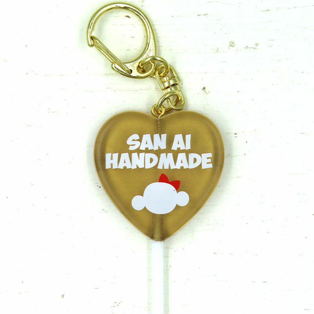 キャンディーキーホルダー ハート型 San Ai Handmade イラスト入り San Ai Handmade 飛騨高山のハンドメイド雑貨店