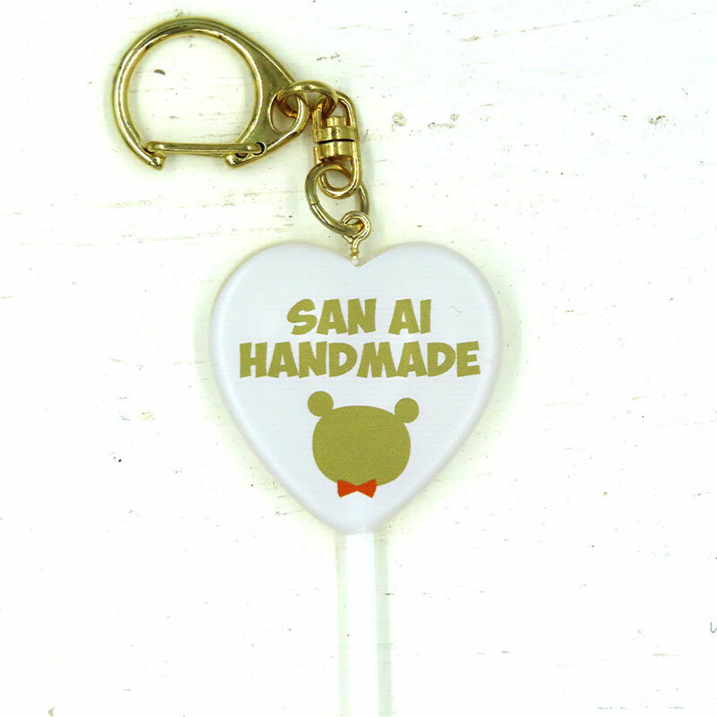 キャンディーキーホルダー ハート型 San Ai Handmade イラスト入り San Ai Handmade 飛騨高山のハンドメイド雑貨店