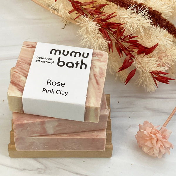 rose pink clay soap