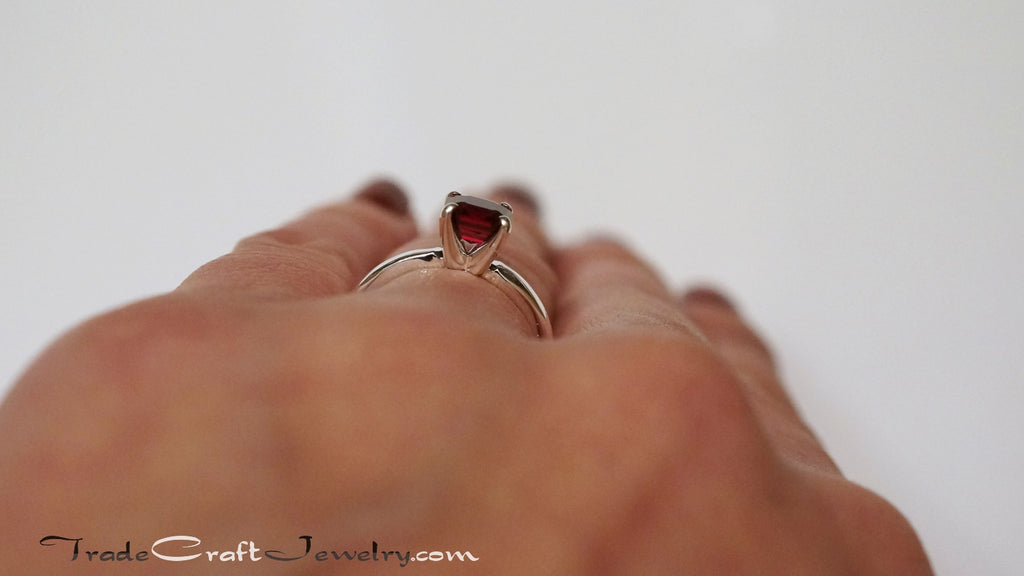 Lab created ruby engagement rings