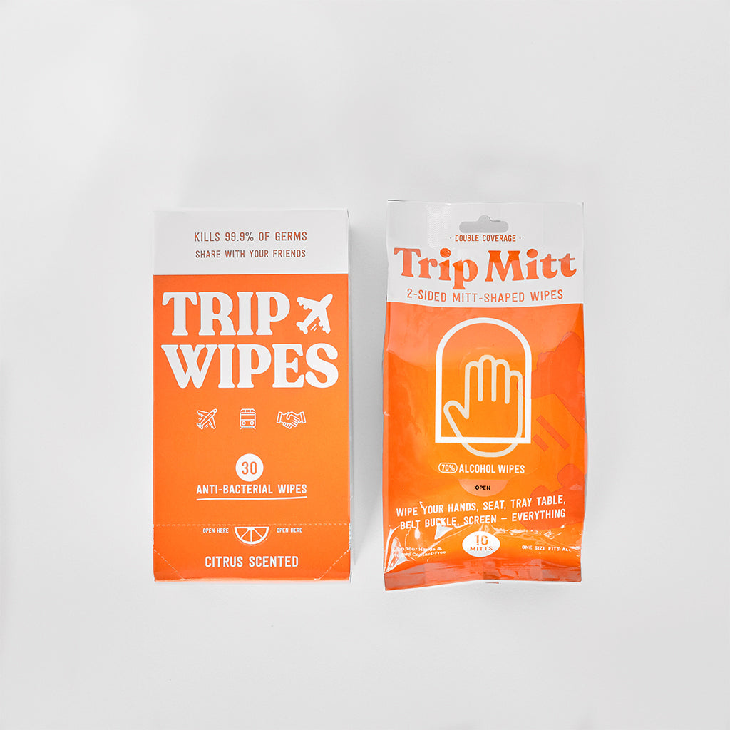 Trip wipe and trip mitt combo