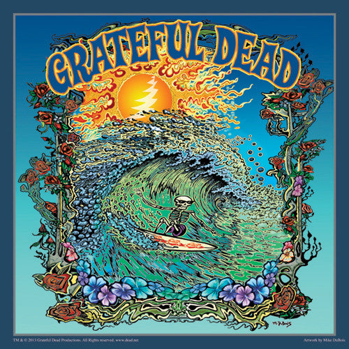 Grateful Dead Skeleton Surfer Art Print – HalfMoonMusic