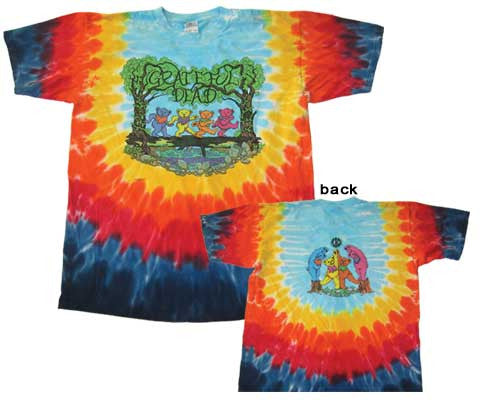 Grateful Dead Spiral Trippy Bears Tie-Dye T-Shirt - XL