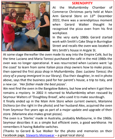 Article from Mullumbimby Museum newsletter February 2023