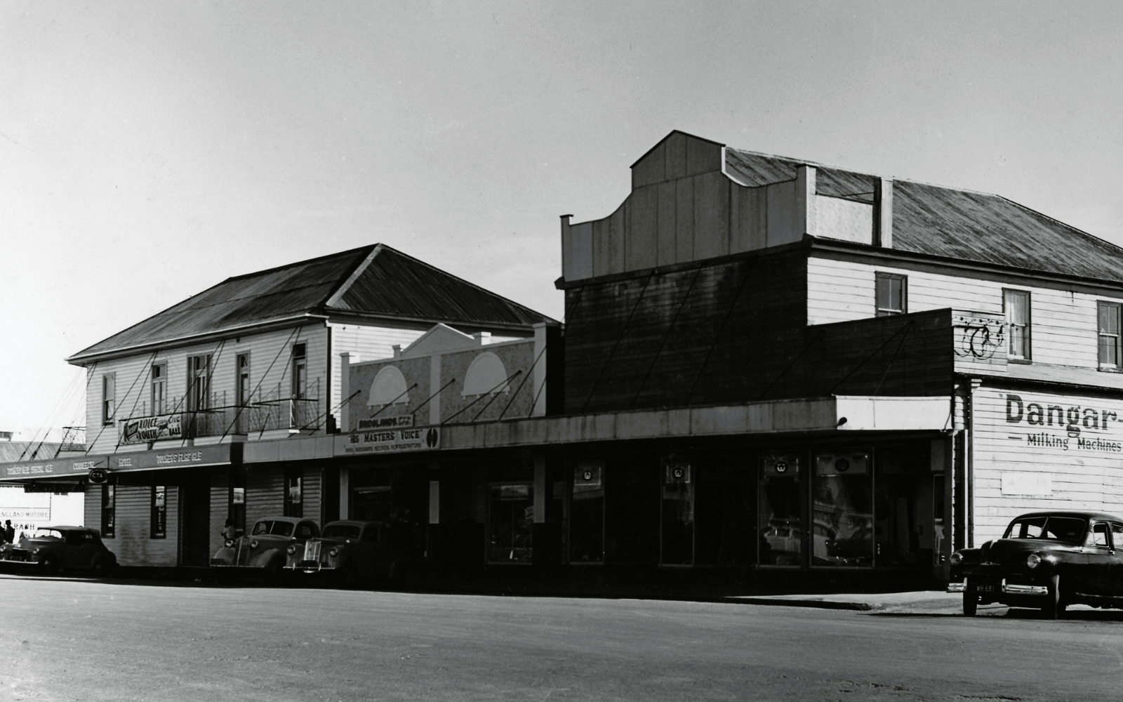 Stewarts Menswear premises in Mullumbimby. Established 1929. This is a black and white photo of the premises taken in 1953.