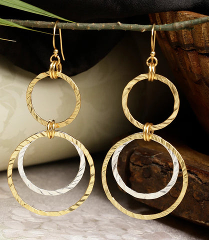 Gold-Silver Plated Ring Danglers