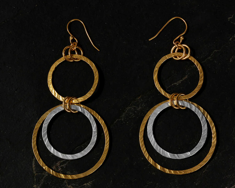 Gold-Silver Plated Ring Danglers