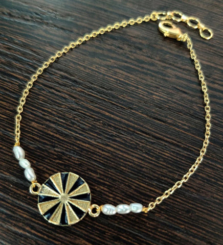 Gold Plated Wheel Bracelet