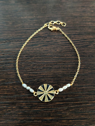 Gold Plated Wheel Bracelet