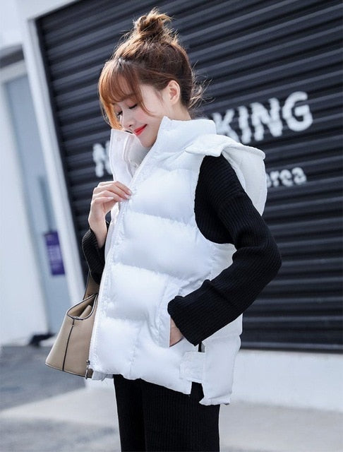 white winter vest womens
