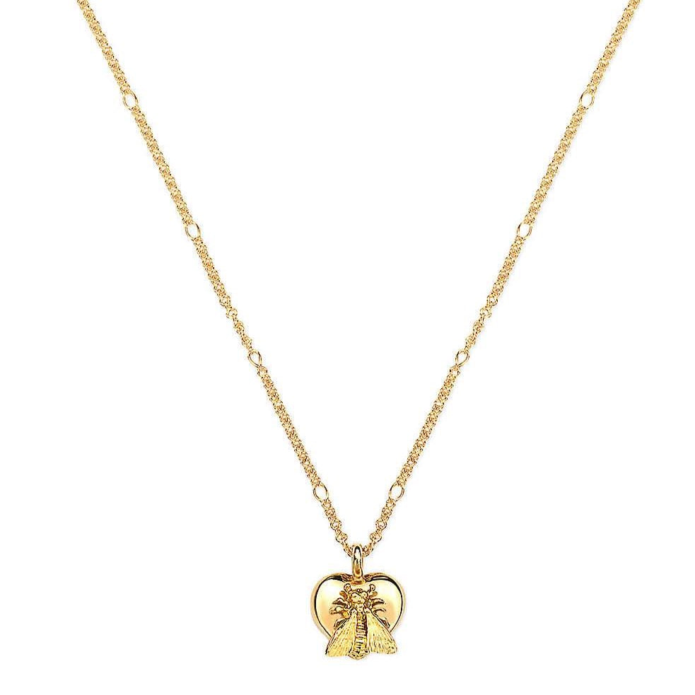 Bee With Heart Necklace (18k Yellow 