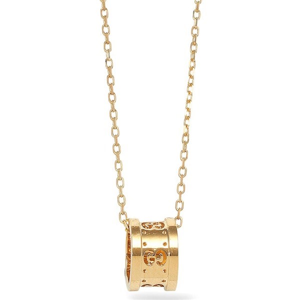 gucci 18k gold barrel necklace