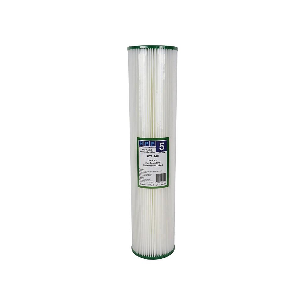 HPF 5 Micron Pleated Sediment Whole House Water Filter Replacement Cartridge 20