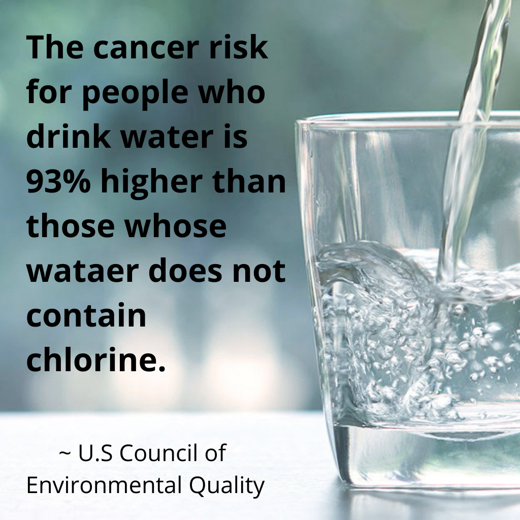 Chlorine in water cancer risk. 