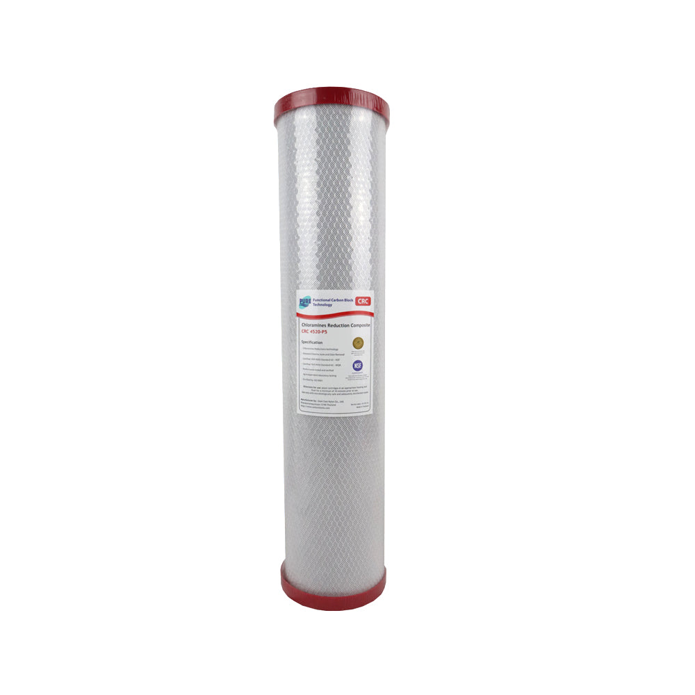 Pure CRC 0.5 Micron Chloramine Reduction Carbon Block Whole House Water Filter Replacement Cartridge 20