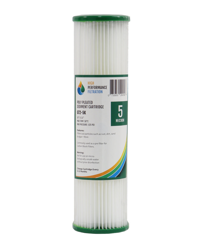 HPF 5 Micron Pleated Sediment Whole House Water Filter Replacement Cartridge 20