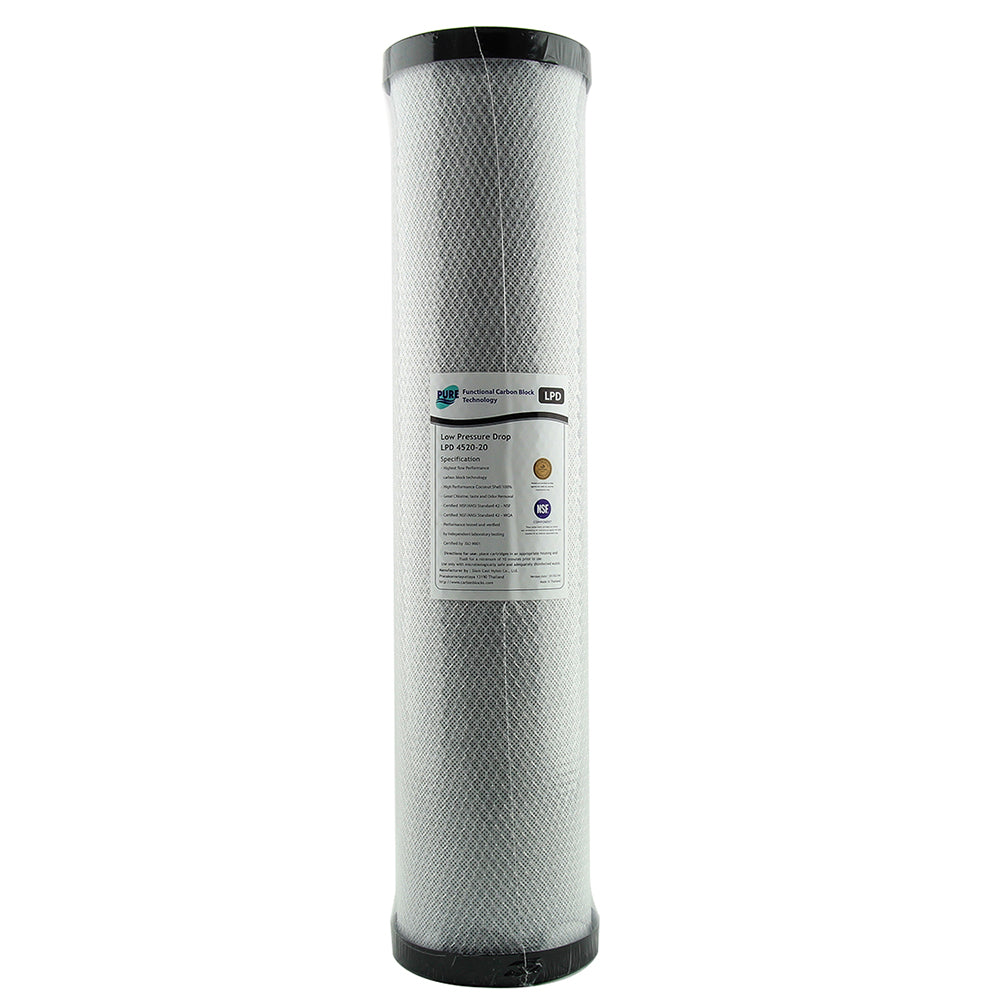 Pure LPD 4520-20 20 Micron Low Pressure Carbon Block Whole House Water Filter Replacement Cartridge 20