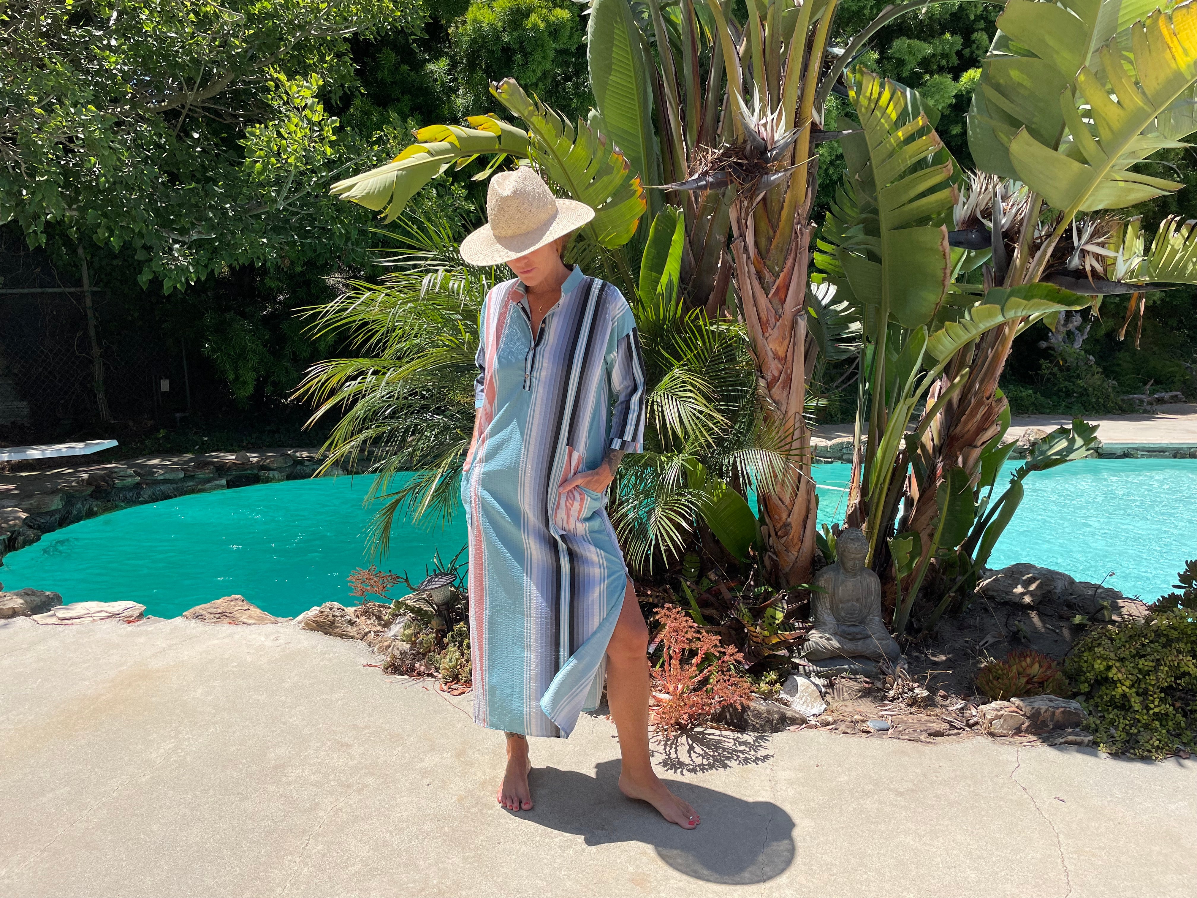 Let's Travel Kaftan in Seaside Serape