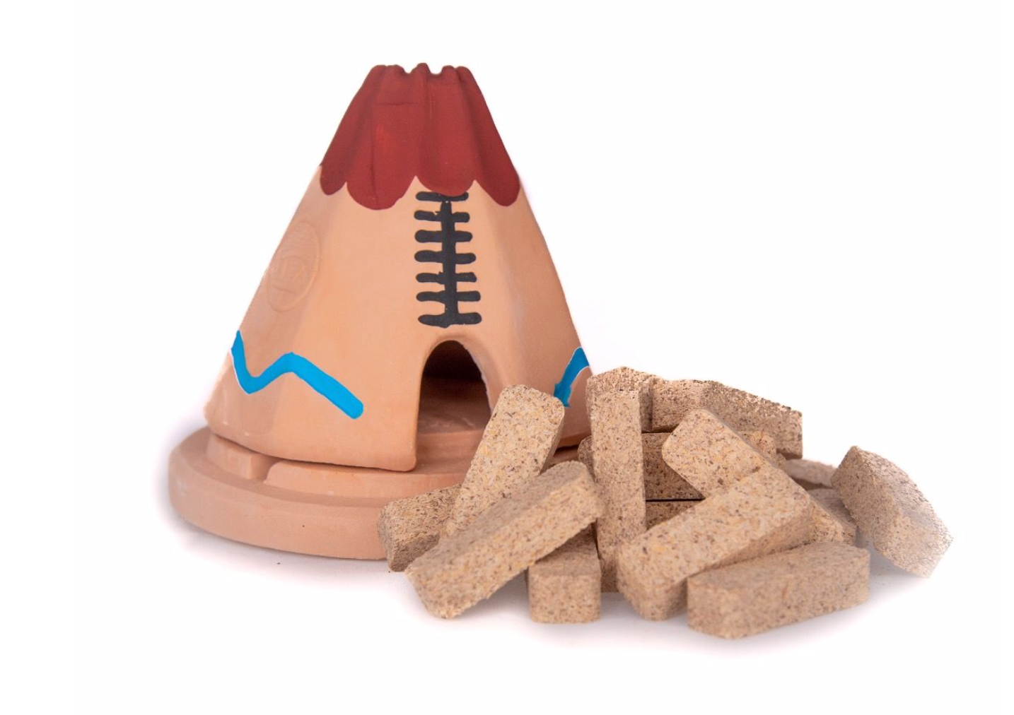 The Incense of the West Teepee with Natural Wood Incense Holder