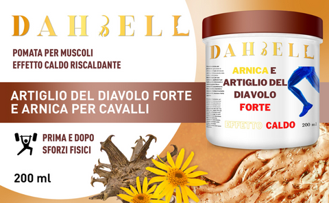 artiglio del diavolo con arnica gel per cavalli uso umano effetto riscaldante