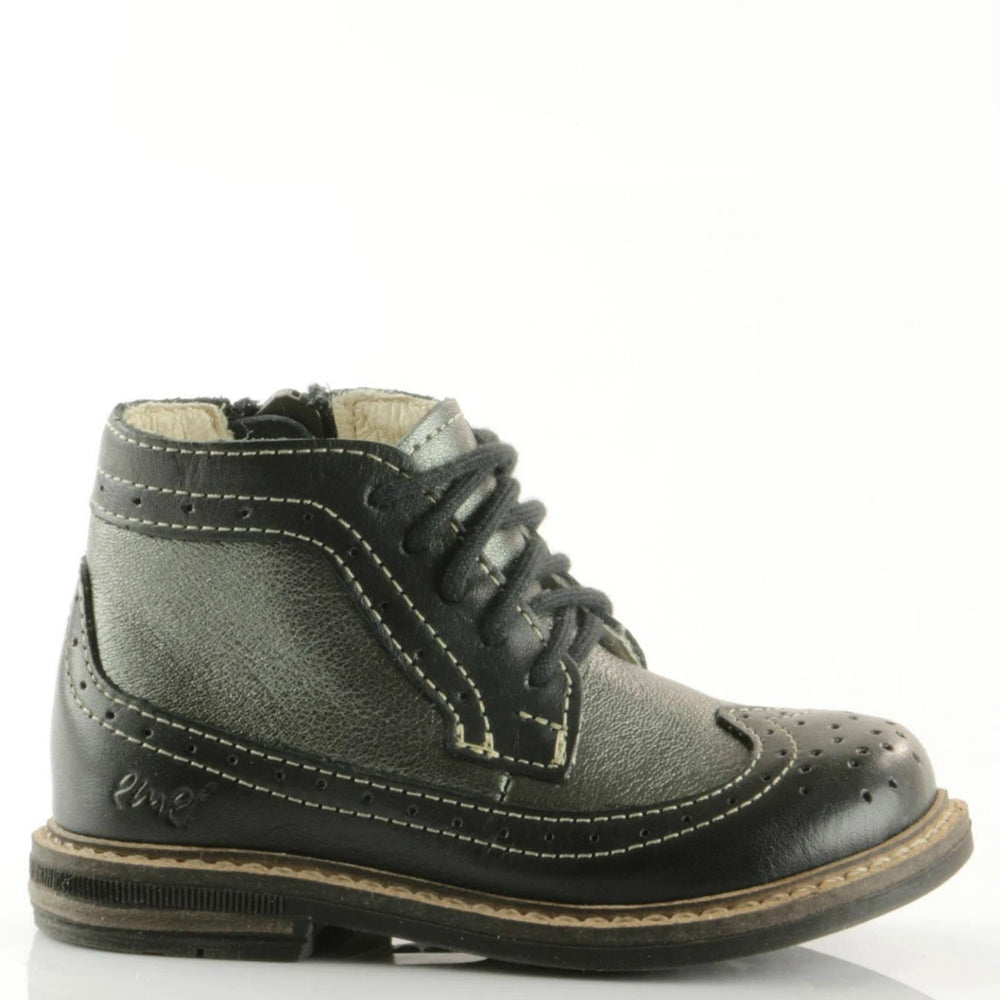 black brogue lace up boots