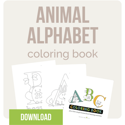 animal alphabet coloring book spelling homeschooling resources