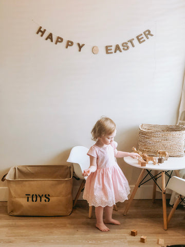 Happy Easter Egg Bunting wall decoration for spring decor unique timeless banner garland Smiling Tree Toys