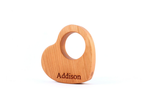 Wooden Heart Rattle Present For One Year Old Smiling Tree Toys Wooden Toys