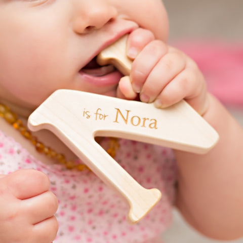 baby wood teethers | newborn baby gift ideas by Smiling Tree Toys