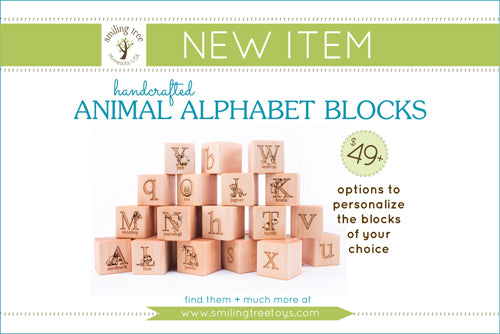 Animal Alphabet Blocks Handcrafted by Smiling Tree Toys