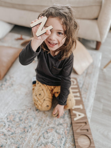 wooden name puzzle