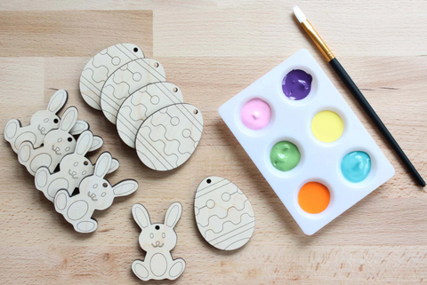 color-your-own Easter ornaments