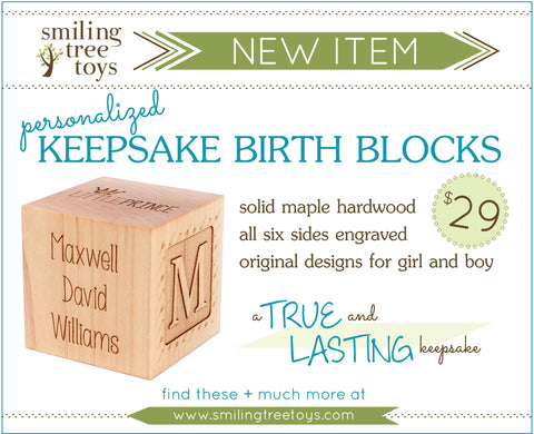 Smiling Tree Toys | Personalized Birth Block