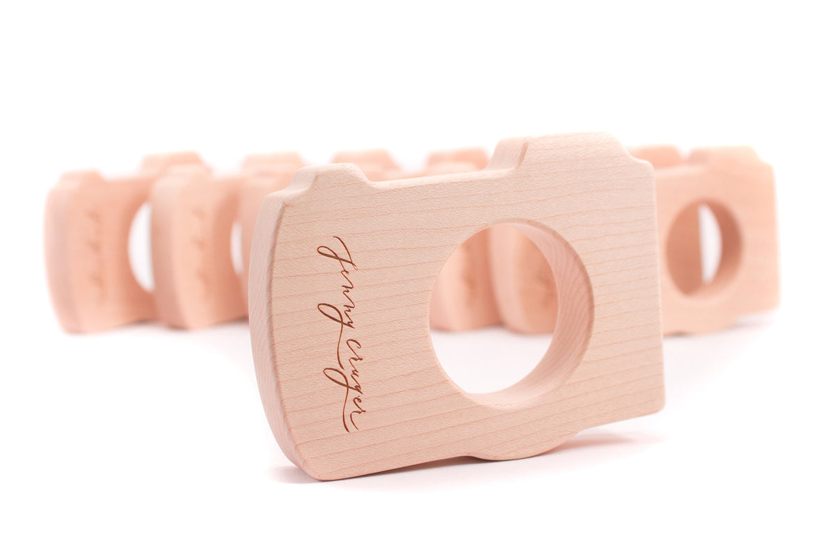 wooden camera teether